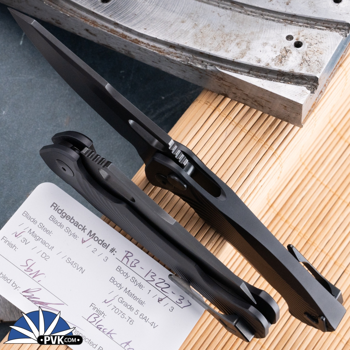 Dead Reckon Knives RB-1322-37 Black Ridgeback, SbNi Blade, Type