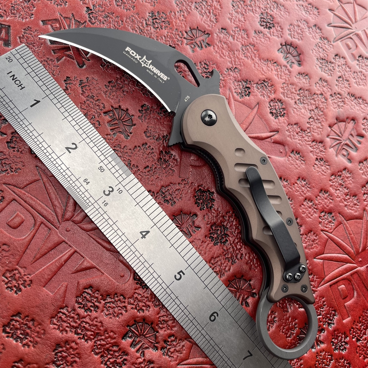 Fox Knives Karambit, Bronze Aluminum, 3.2