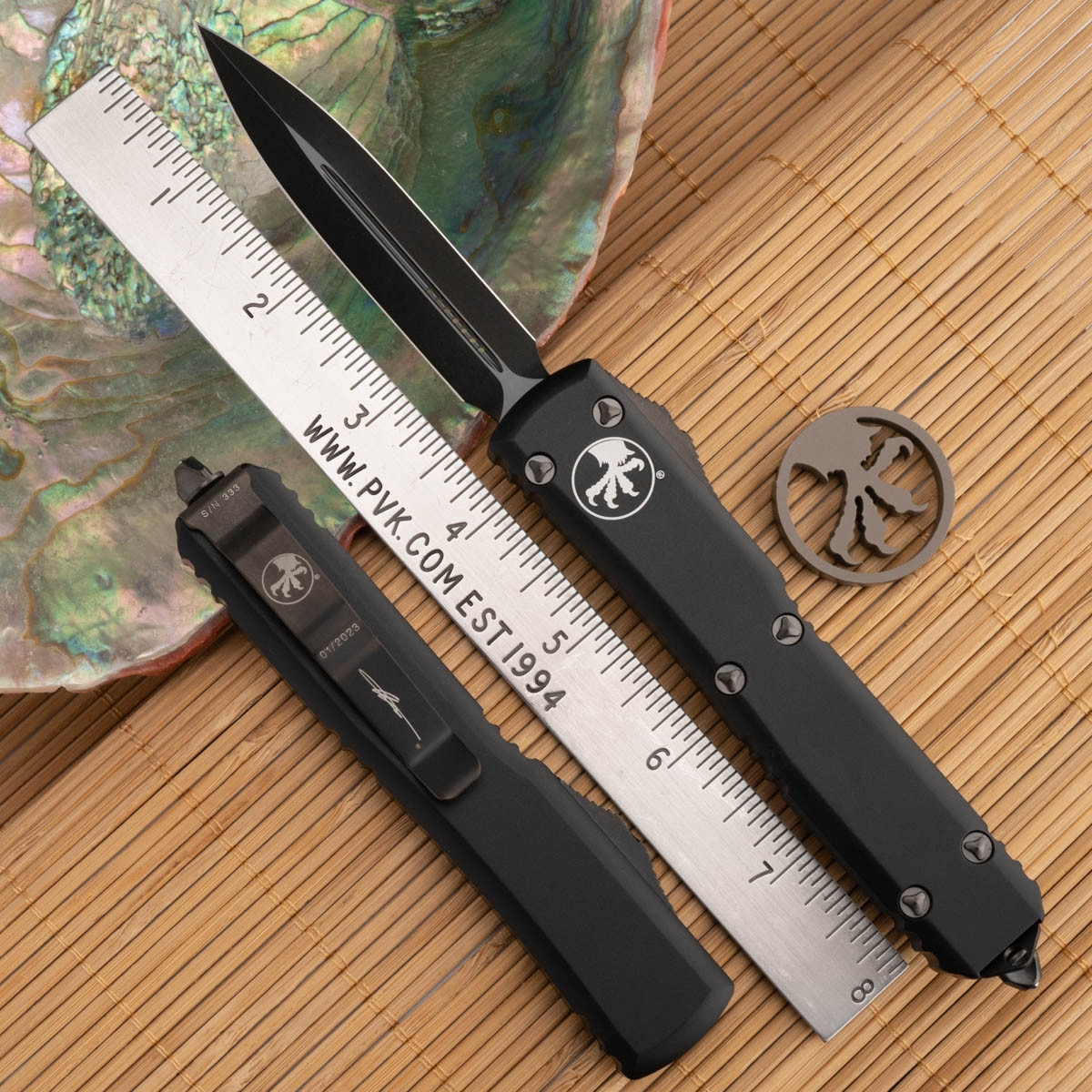 d*l様 US極悪デスメタリックハードコア 再発盤 SUFFOKATE Oakl Microtech Ultratech D/E 122-1DLCTS Black DLC Blade Tactical - PVK