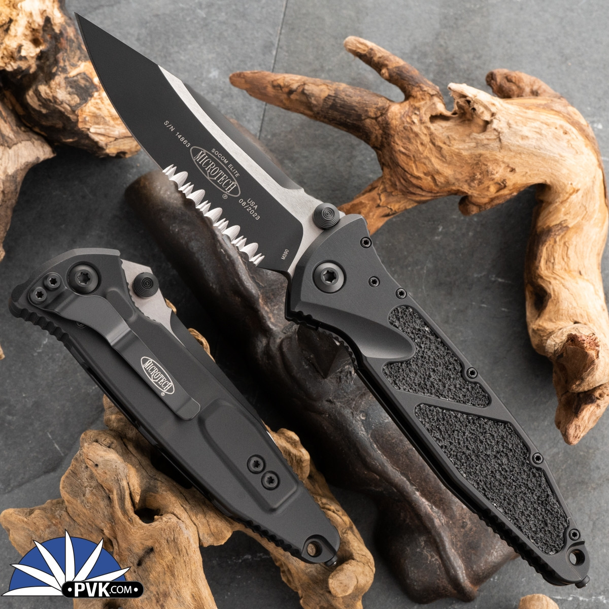 Microtech Socom Elite Manual 160-2T Single Edge Black Partial