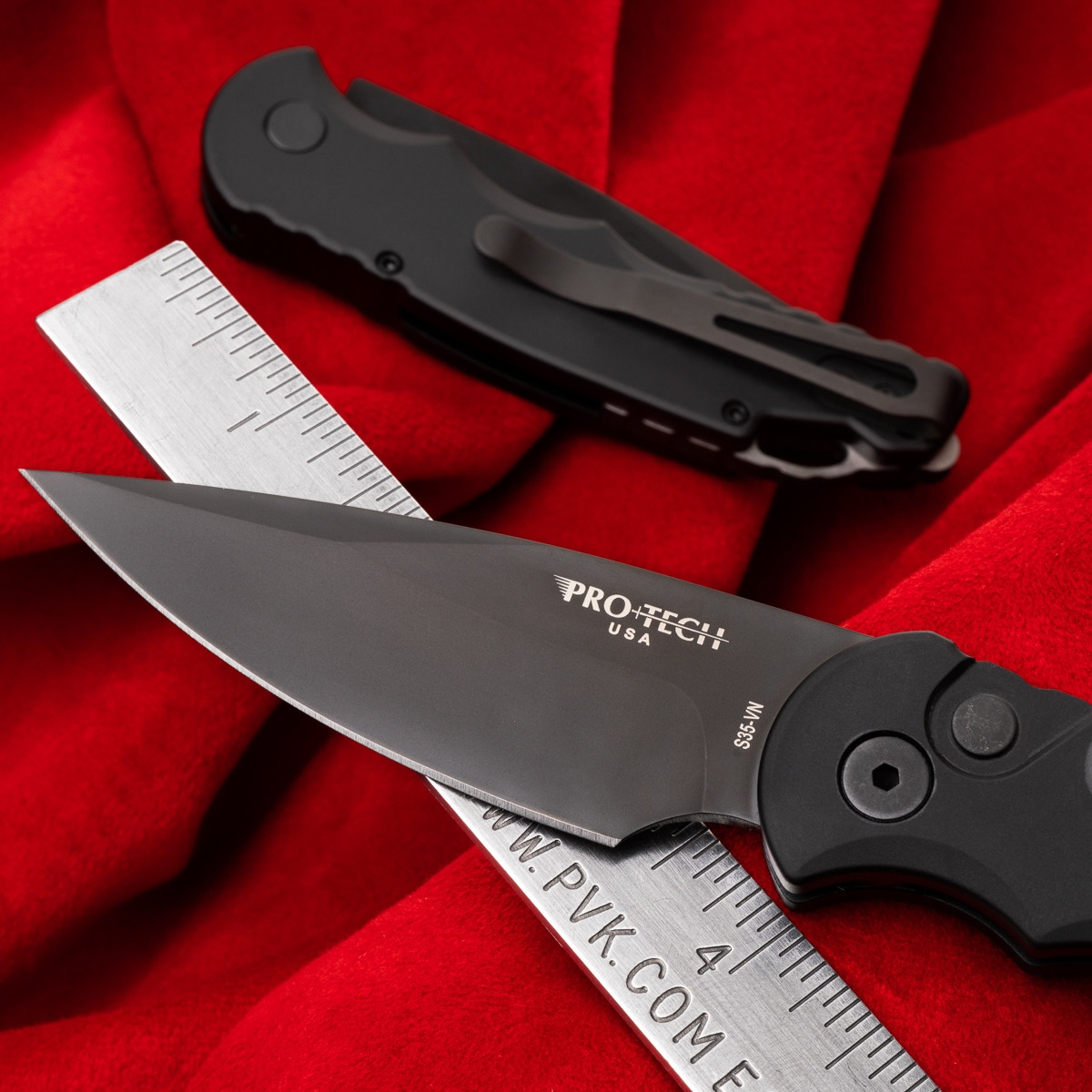 Protech TR-5 Auto T503, Black DLC S35-VN Blade, Black Handle W