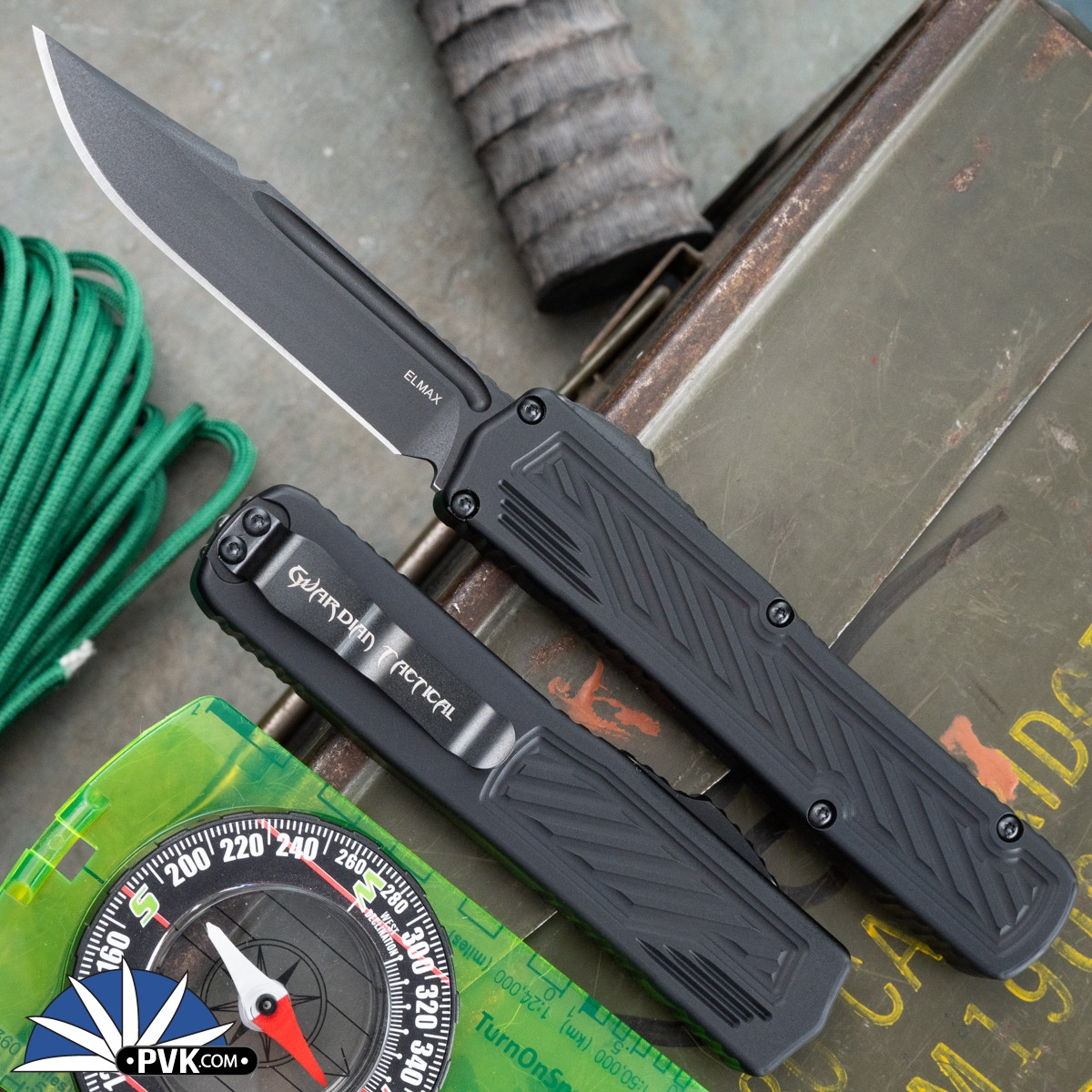 Guardian Tactical Scout Black Single Edge, Black Handle Tactical