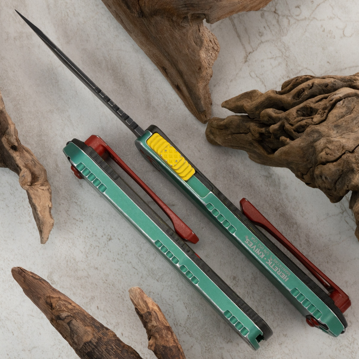 Heretic Knives Manticore-S Battle Black Tanto Bounty Hunter Handle