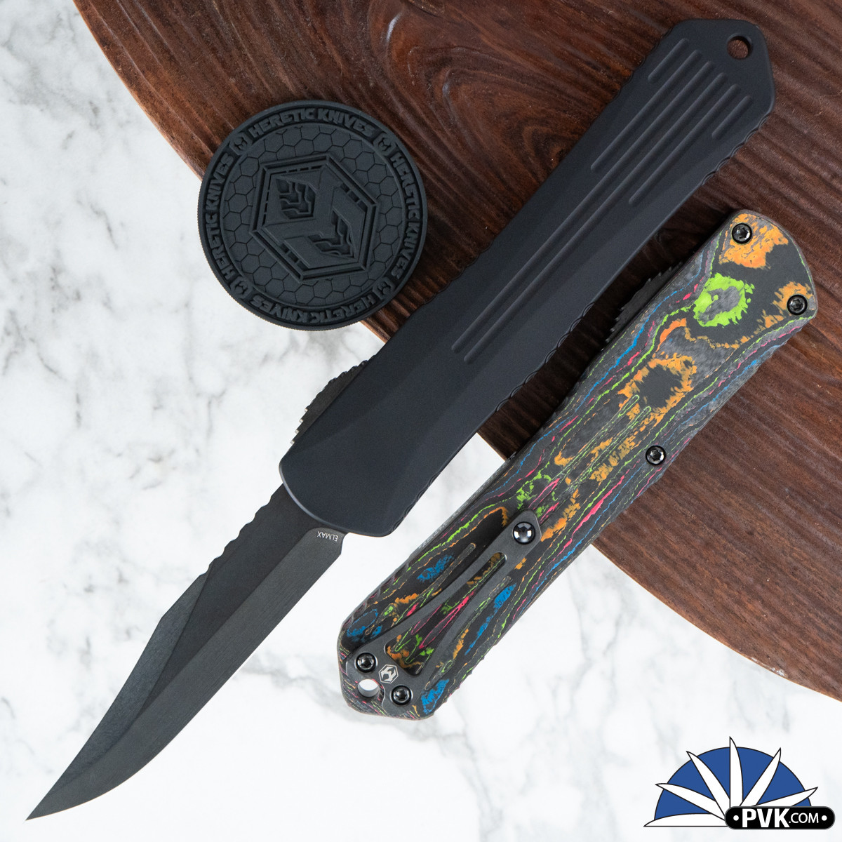 Heretic Knives Manticore-X Bowie DLC Blade Black Handle Camo