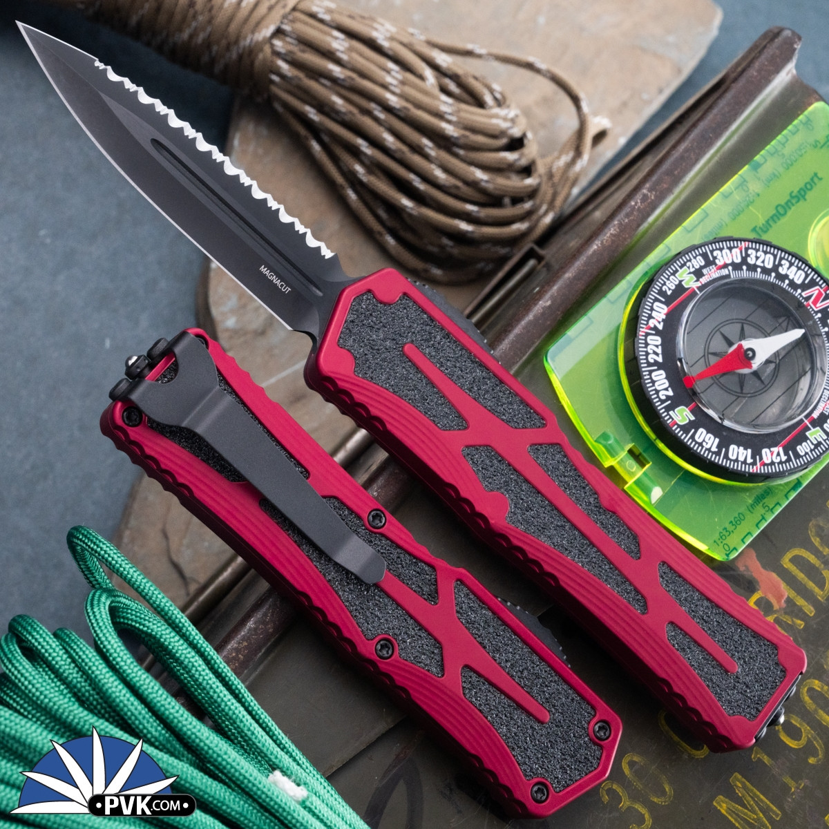 Heretic Knives Colossus Magnacut DLC Double Edge Full Serrated