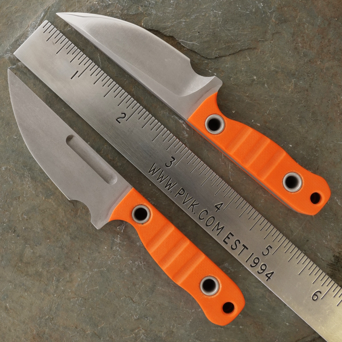 Jeremy Horton Custom Small Fixed Blade, S7 Blade, Orange G10