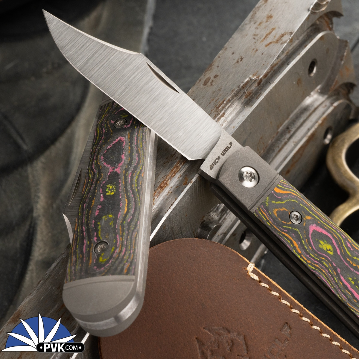 Jack Wolf Knives Little Bro Jack Camo Carbon Flo Party - PVK