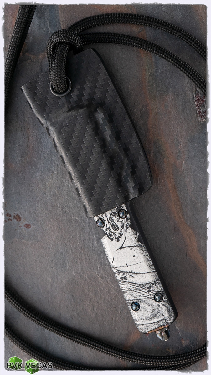 Microtech Kydex UTX70 Contour Body Neck Sheath Carbon Fiber - PVK