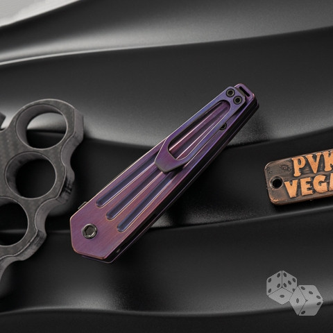 Medford Nosferatu Auto PVD Blade Violet Anodized Titanium Frame