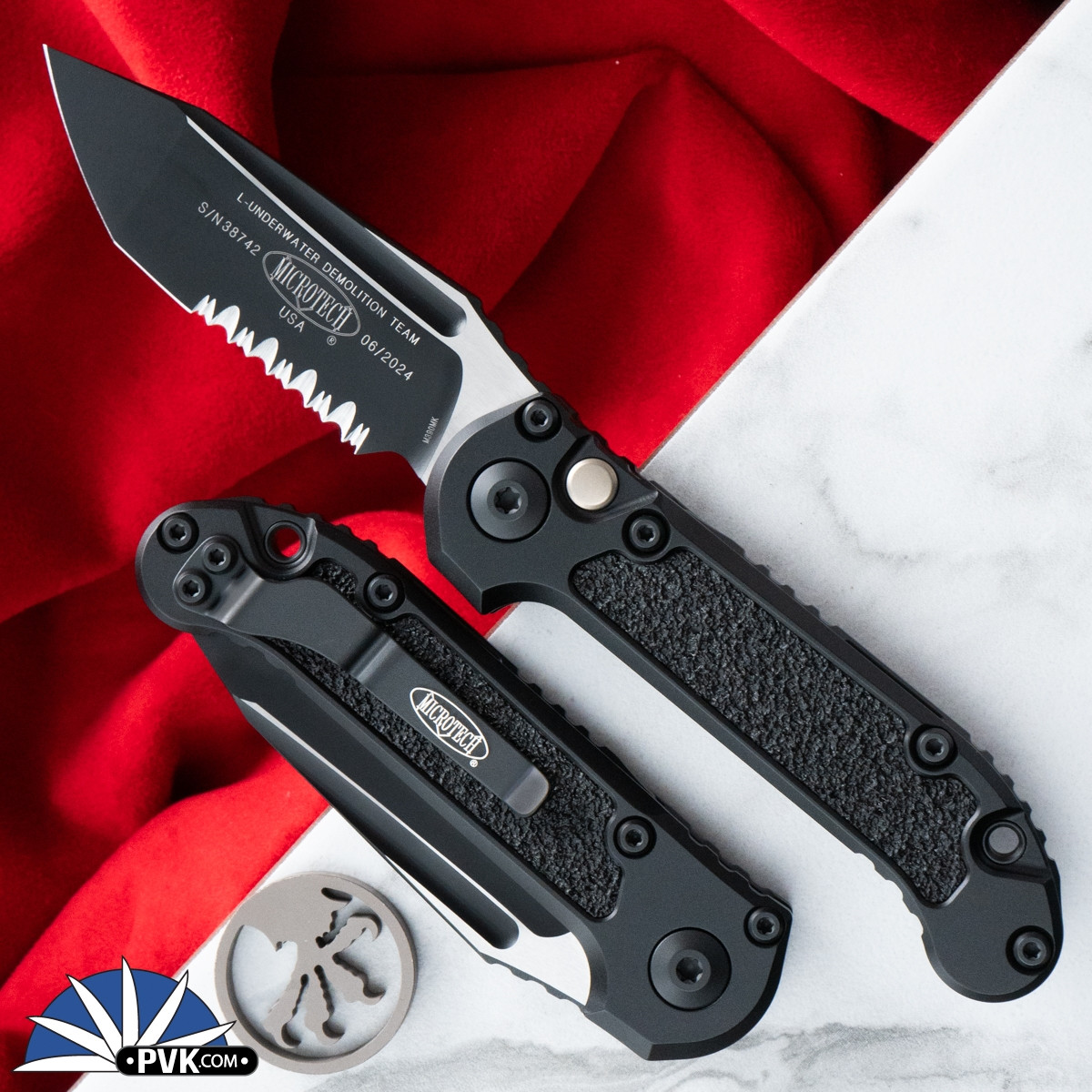Microtech LUDT Gen 3 1136-2T Tanto Black Partial Serrated Blade