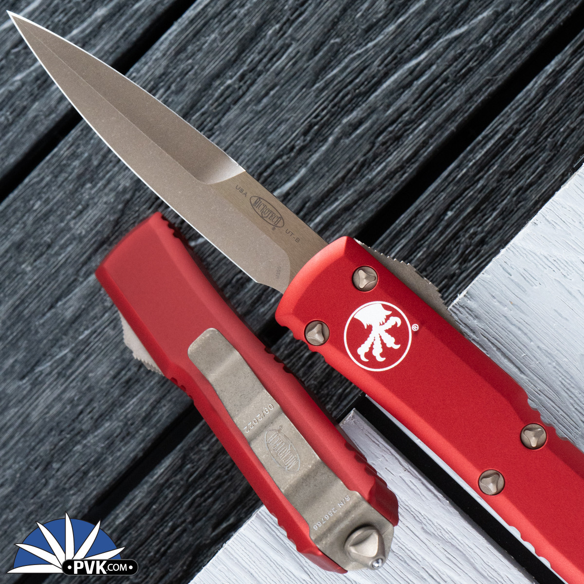 Microtech Ultratech 120-13APRD Bayonet Apocalyptic Bronze Blade