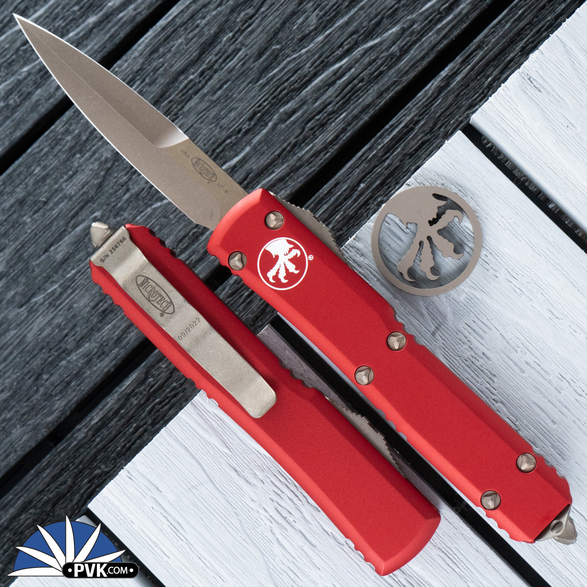 Microtech Ultratech 120-13APRD Bayonet Apocalyptic Bronze Blade