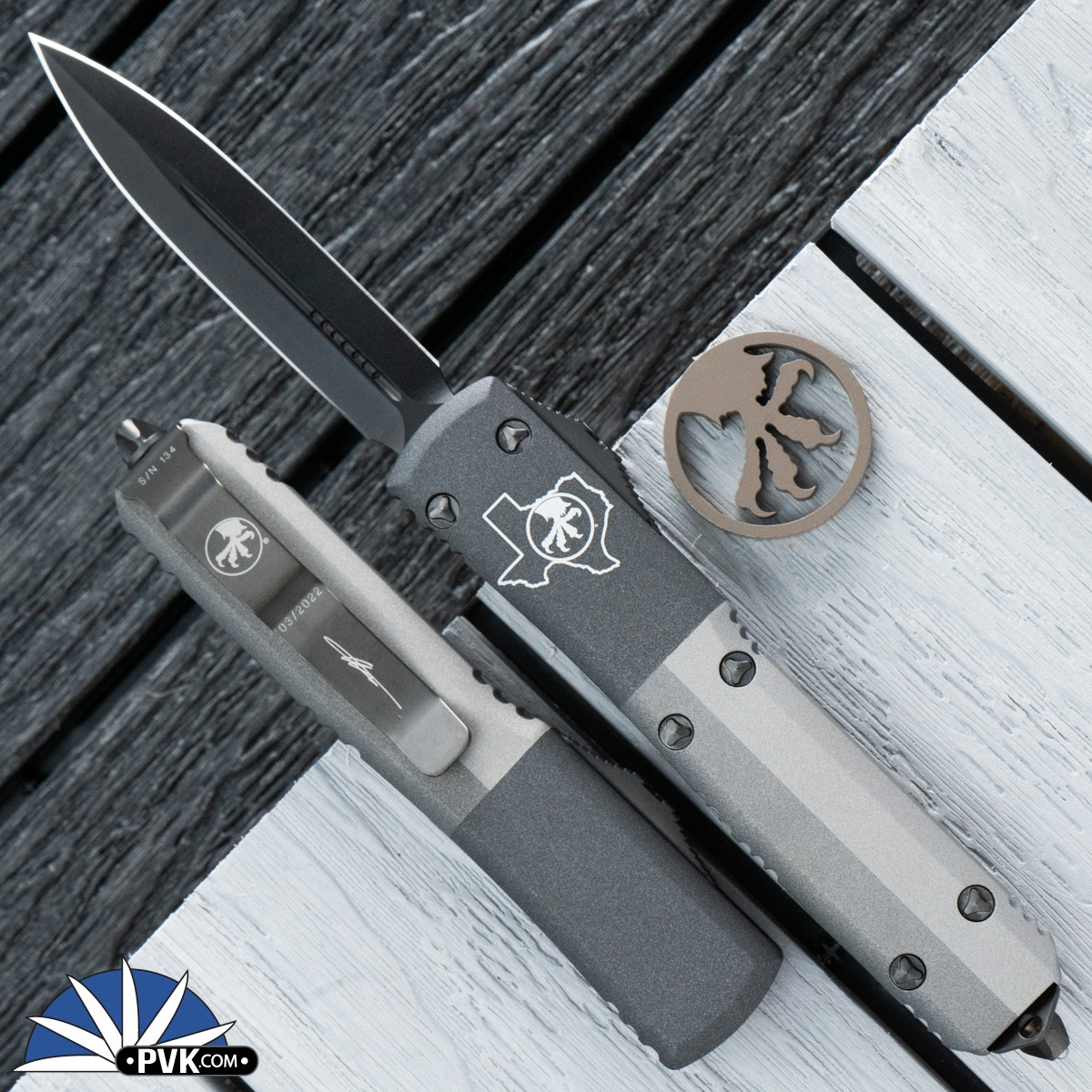 Microtech Ultratech 122-1DLCTX Double Edge DLC Blade, Bladeshow