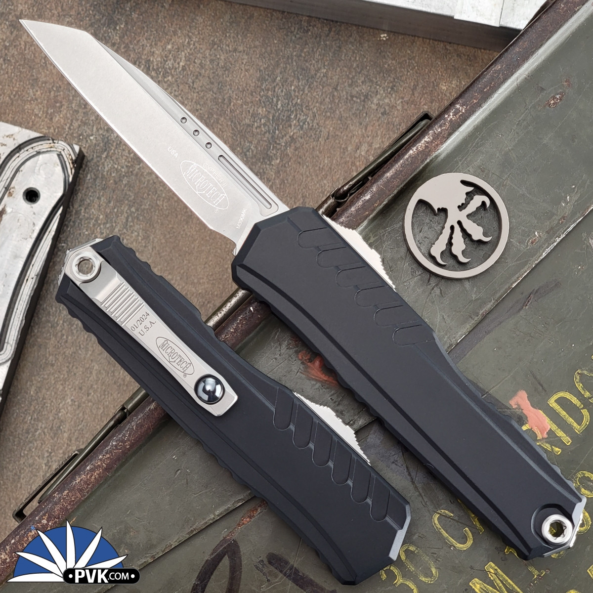 Microtech Cypher Gen 2 1241-10 Single Edge (Wharncliffe) Stonewash