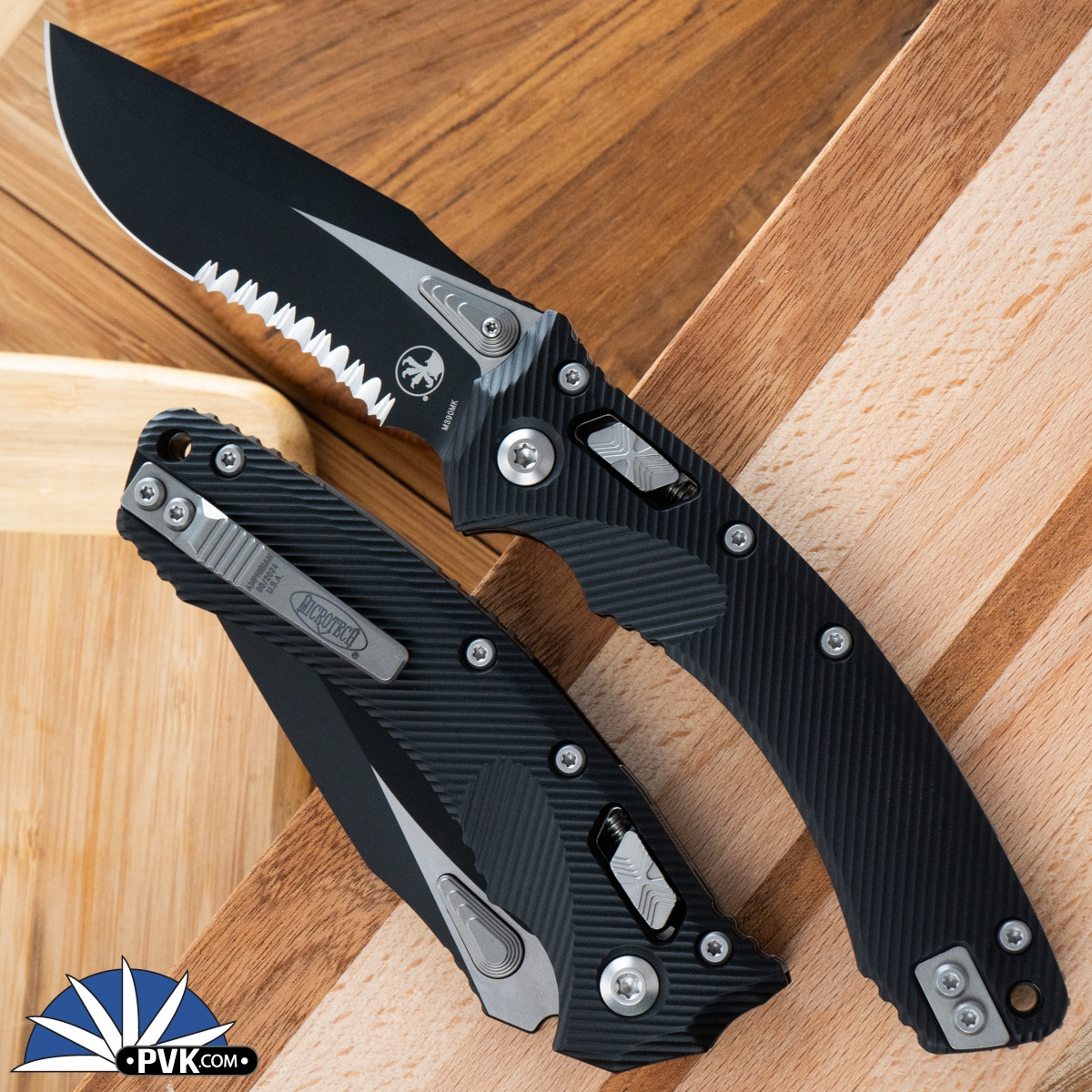 Microtech Amphibian 137RL-2FL Ram-Lok Aluminum Black Fluted, Black