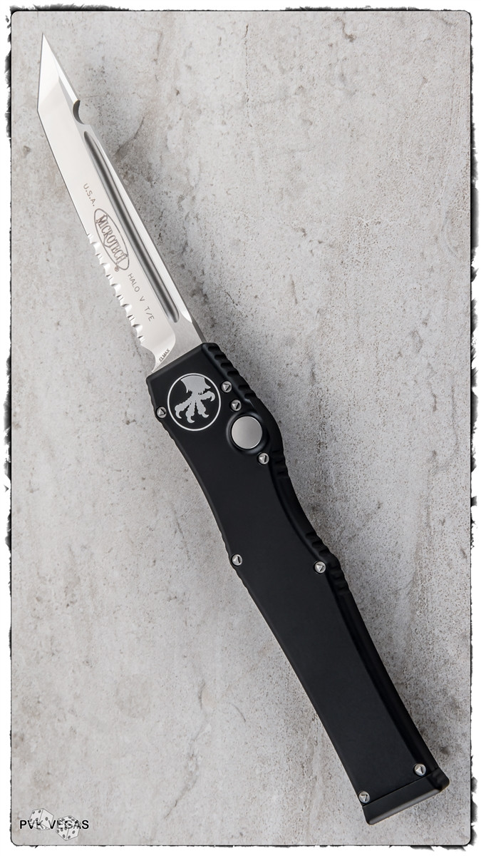 Microtech HALO 5 OTF Automatic Satin Finish Serrated Tanto Elmax - PVK