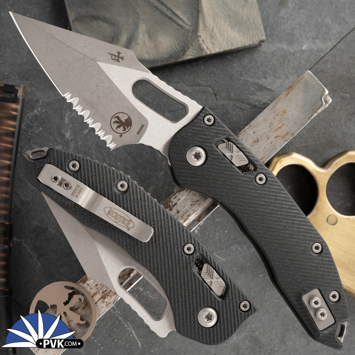 Microtech Stitch 169RL-11APFLGTBK Ram-Lok G10 Fluted Black