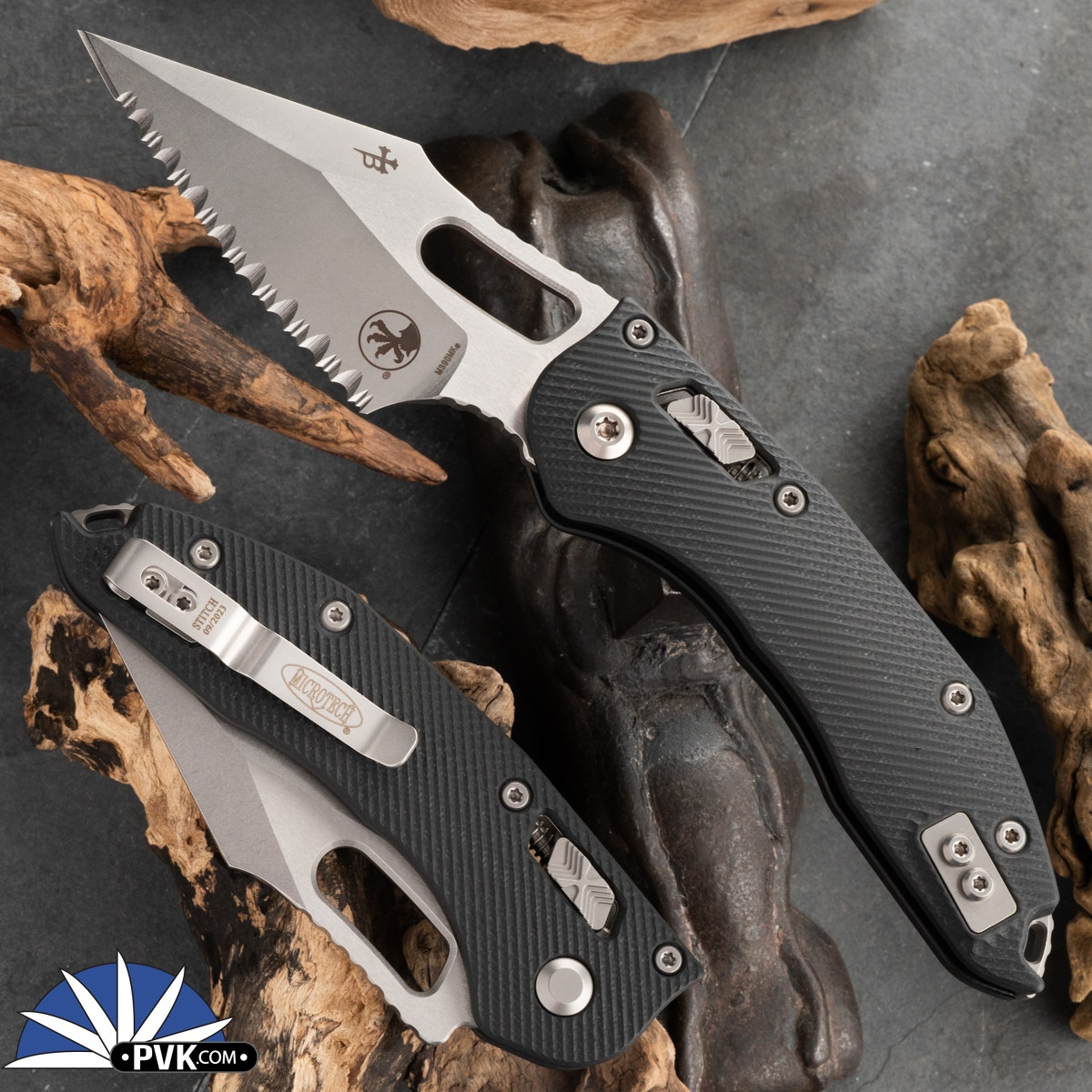 Microtech Borka Stitch 169RL-12FLGTBK Ram-Lok S/E Full Serrated