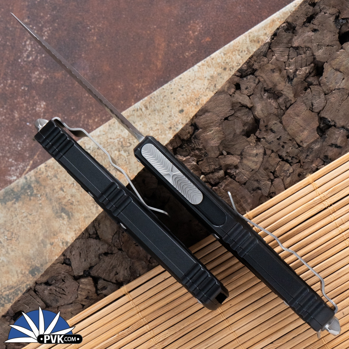Staves X Ultra 2枚 Microtech UTX-85 II 232II-12S Double Edge Stonewash Full Serrated