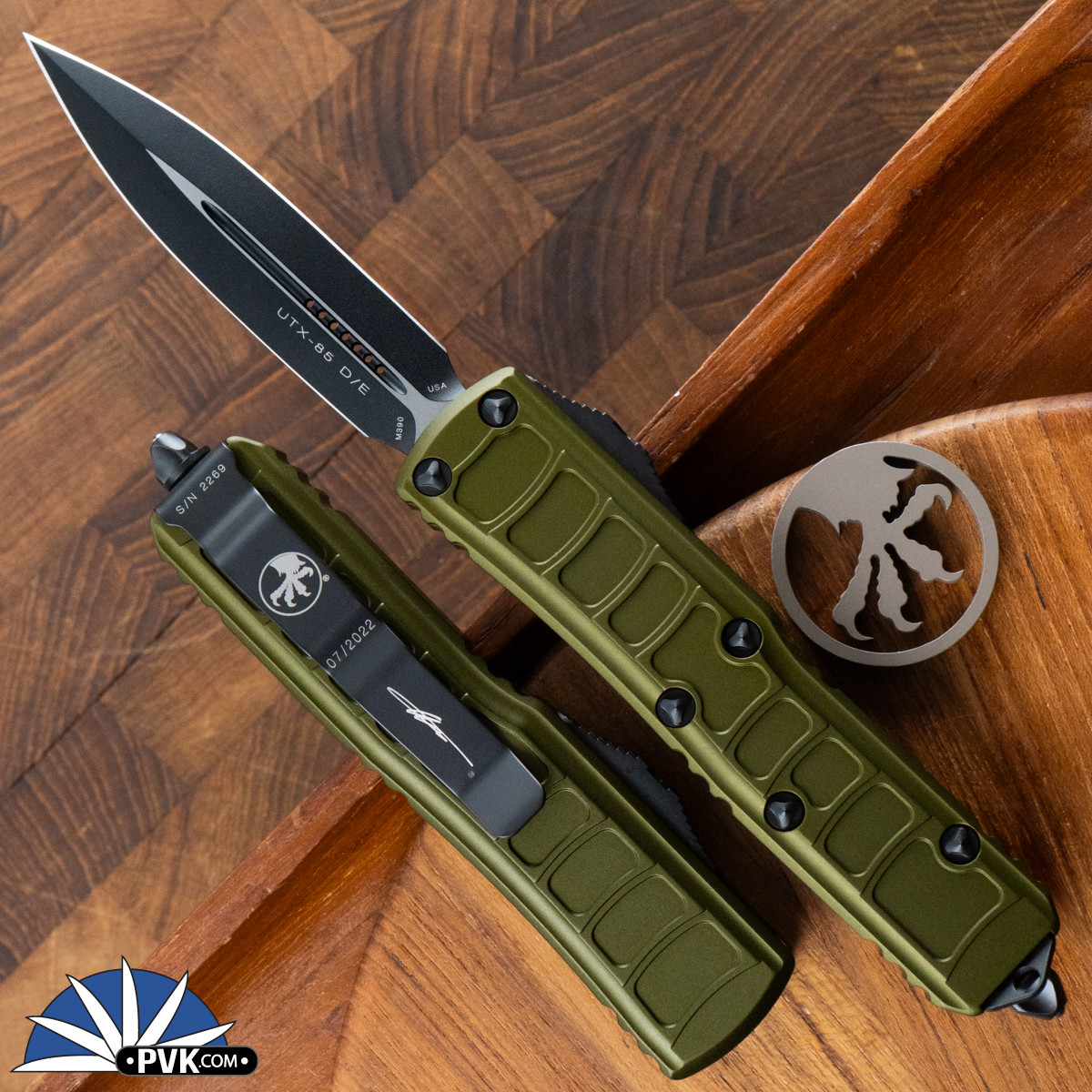 Microtech UTX-85 II 232II-1ODS Black Blade, OD Green Handle
