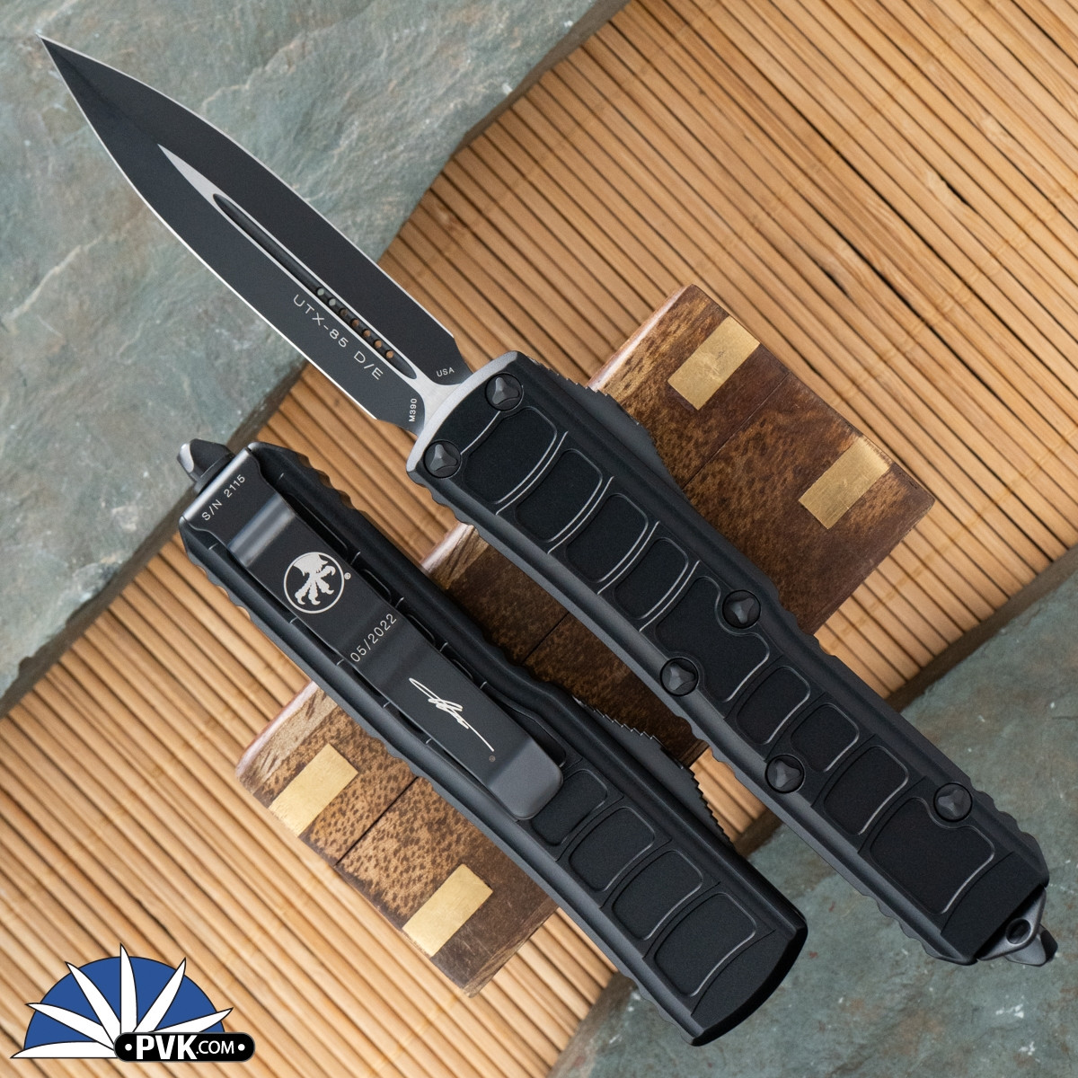 Microtech UTX-85 II 232ii-1TS Double Edge Black Blade Stepside