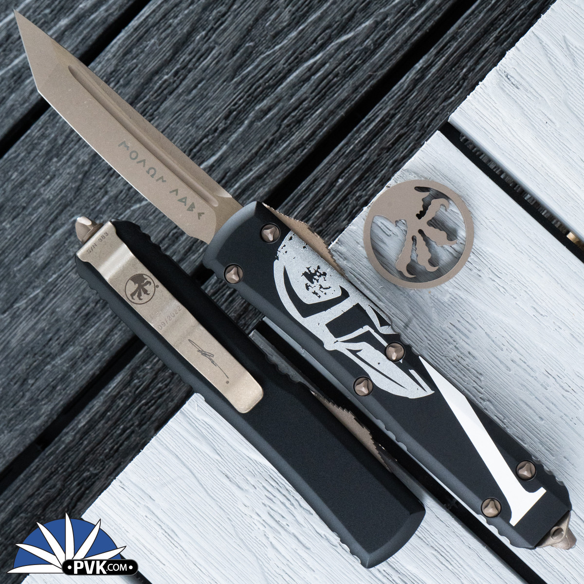 Microtech Ultratech 123-13MLS Tanto Apocalyptic Bronze Blade