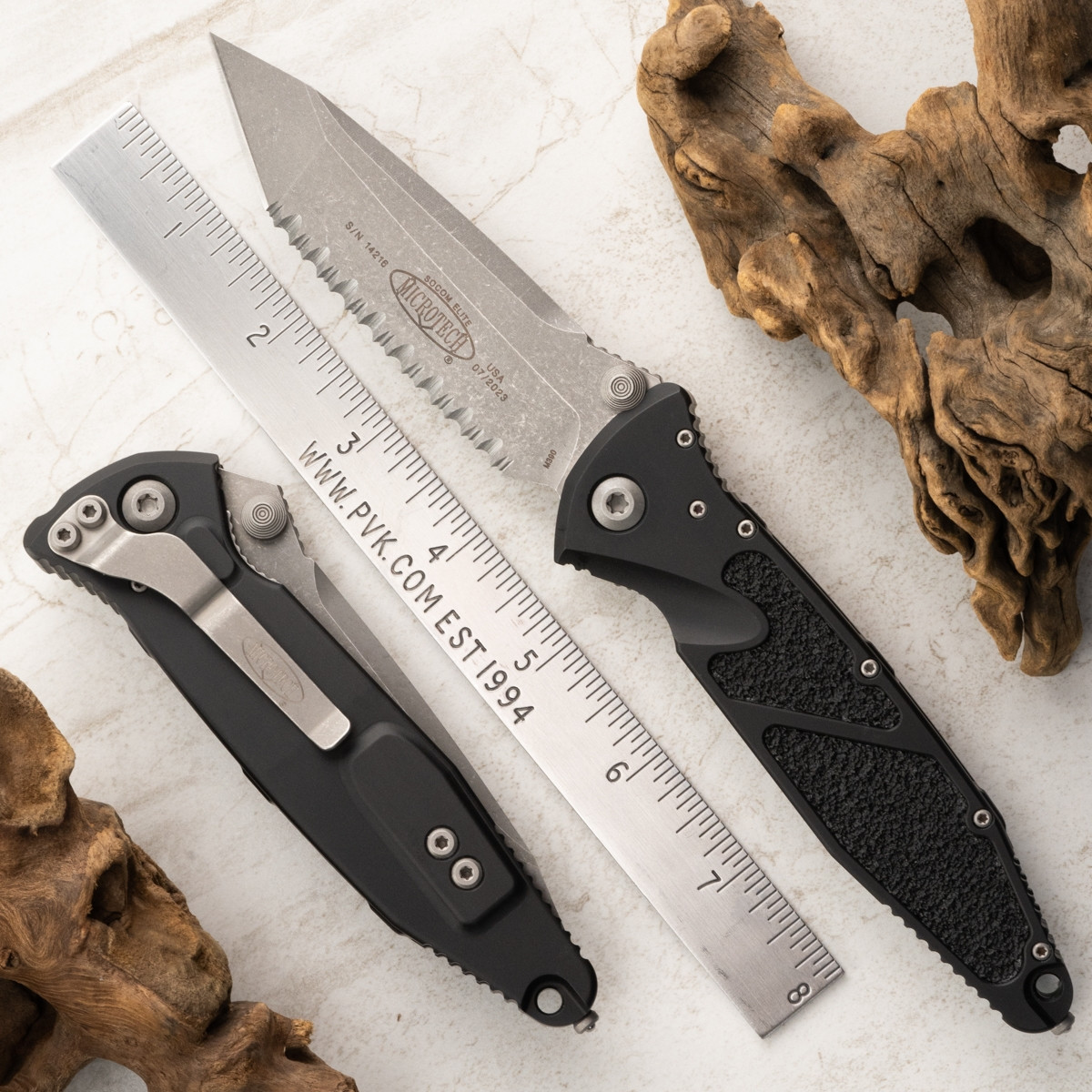 Microtech SOCOM Elite T/E-M 161-12 Apocalyptic Full Serrated Blade