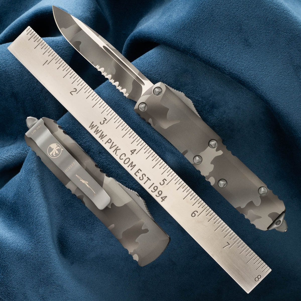 Microtech UTX-85 231-2UCS Single Edge Partial Serrated Urban Camo