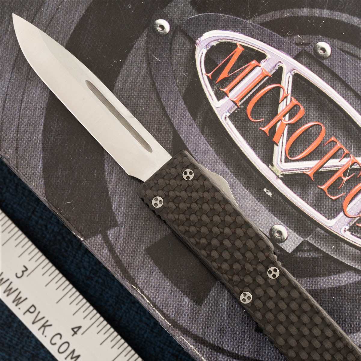 Vintage Microtech UTX-70 D/E Carbon Fiber Top W/Black Chassis, Silver ...