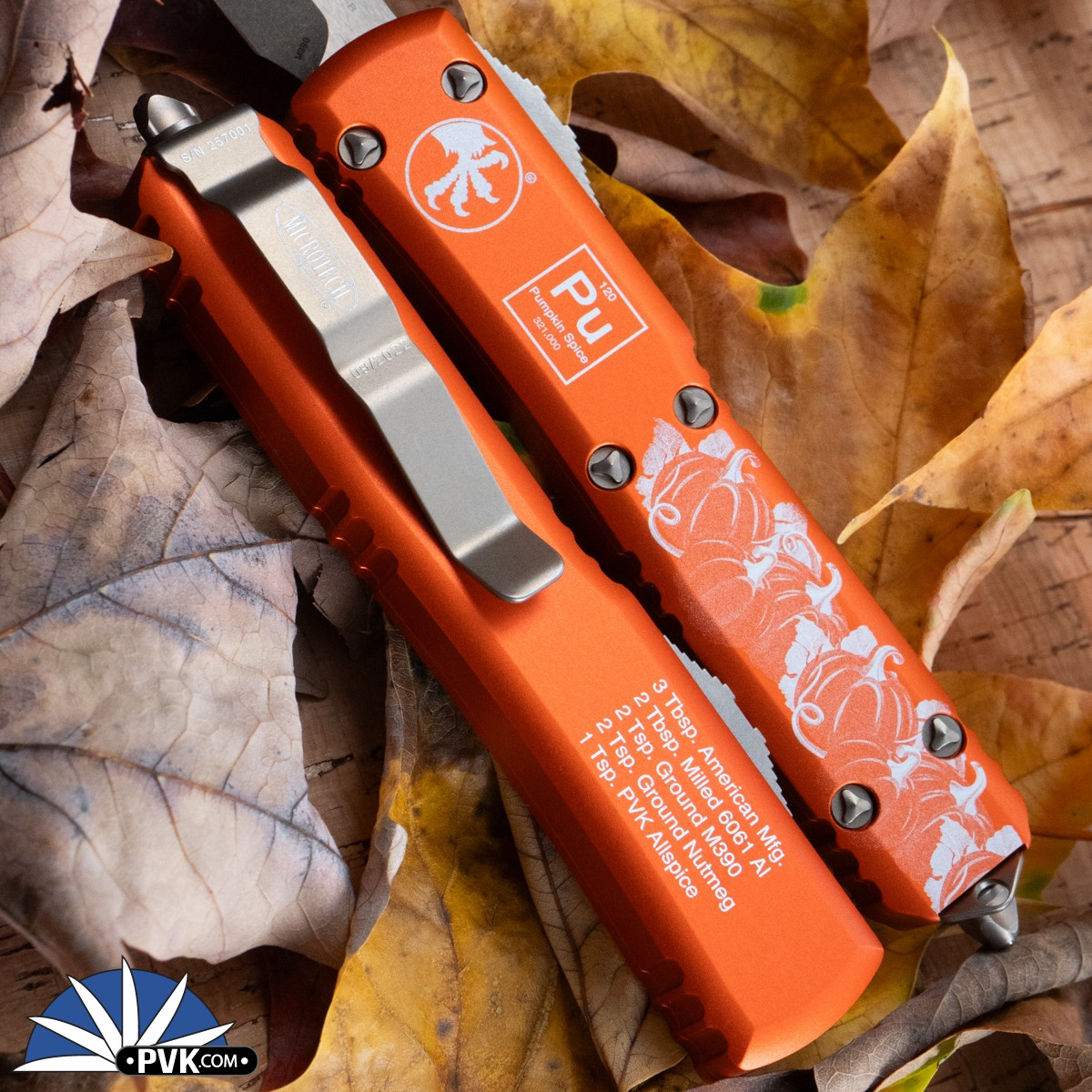 PVK Custom Ultratech Pumpkin Spice 120-13OR Bayonet Bronze Blade