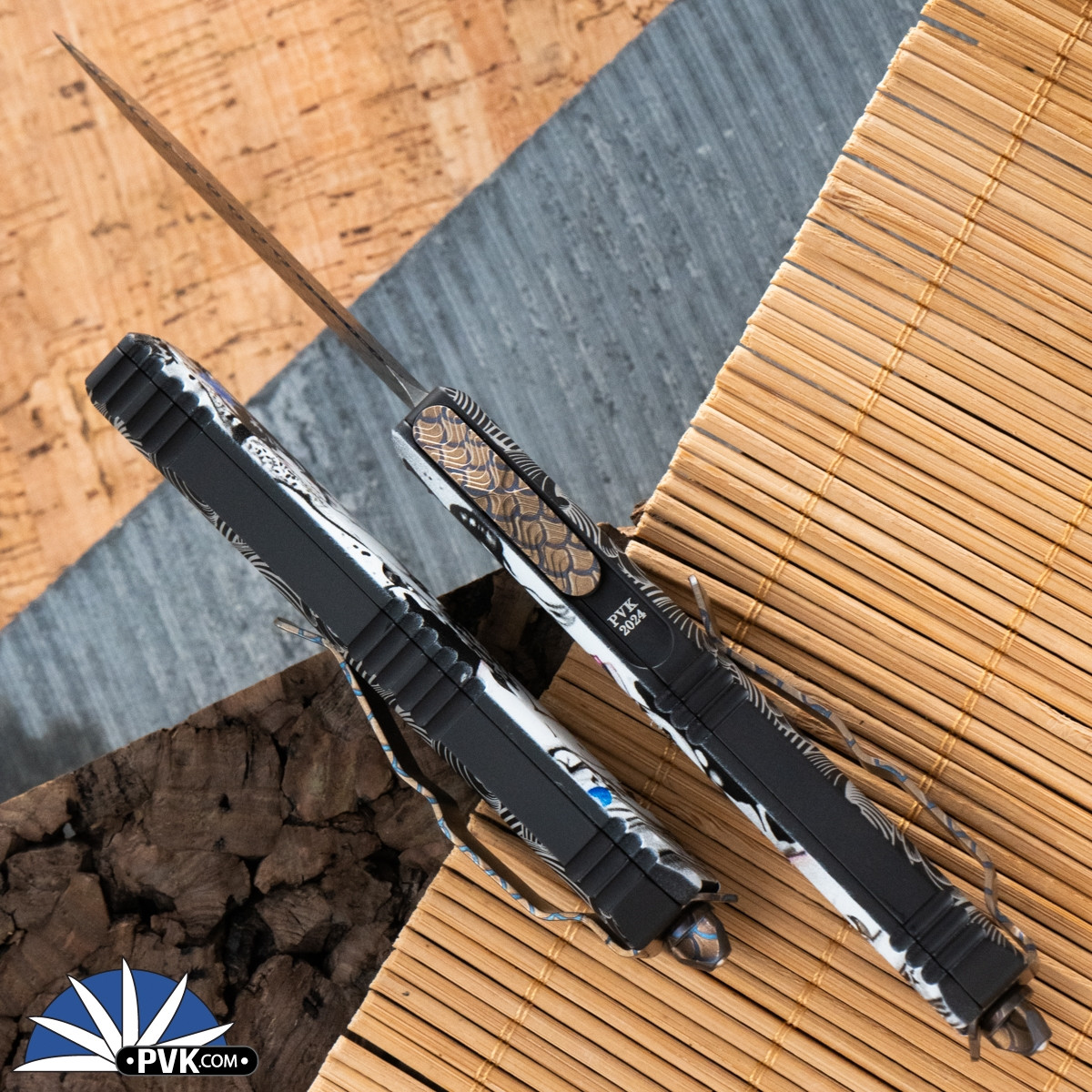 PVK Custom UTX-85 Full Color Geisha w/Waves, Double Edge Dragon