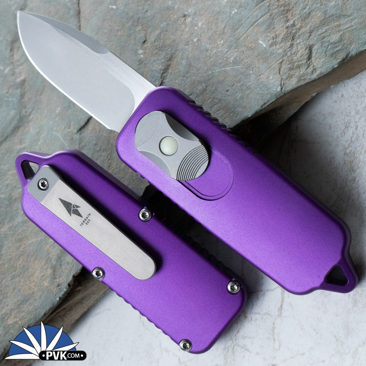 Terrain 365 CAS OTF Terraventium Blade, Purple Aluminum Handles - PVK