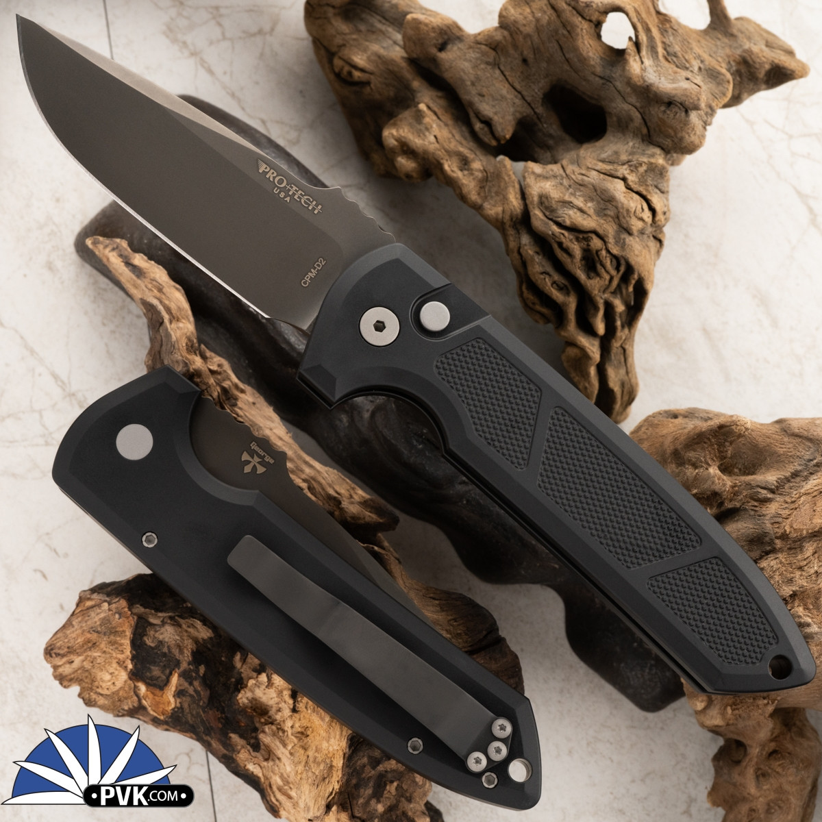 Protech/Les George LG325-D2 Rockeye Auto D2 Smoky Grey DLC Drop