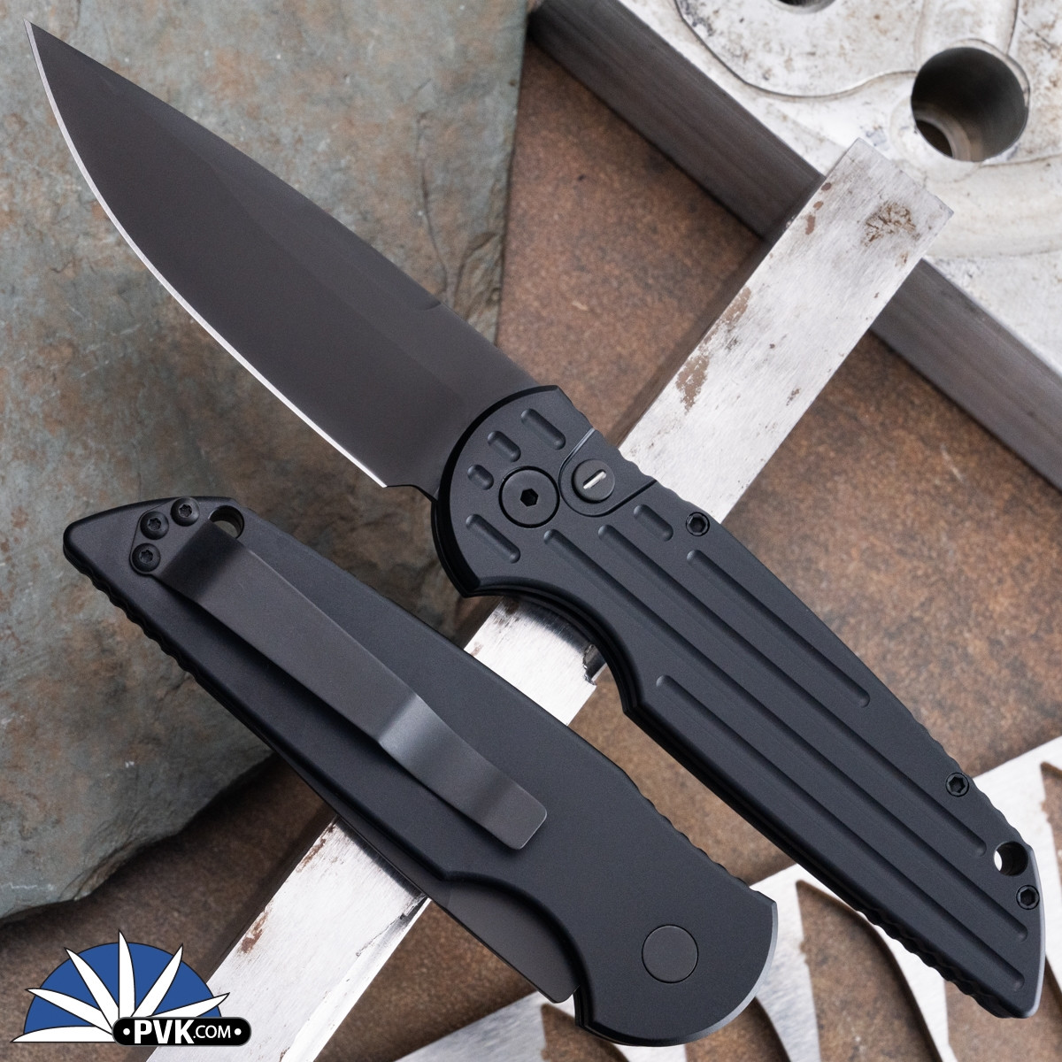 Protech TR-3-SWAT-OPERATOR Black Blade, Grooved Black Handle