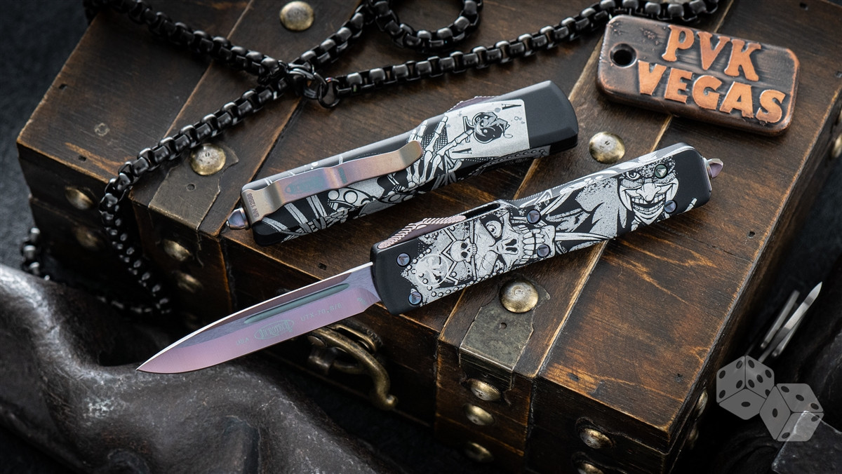 PVK Custom UTX-70 Single Edge Joker Full Wrap w/Anodized Blade and