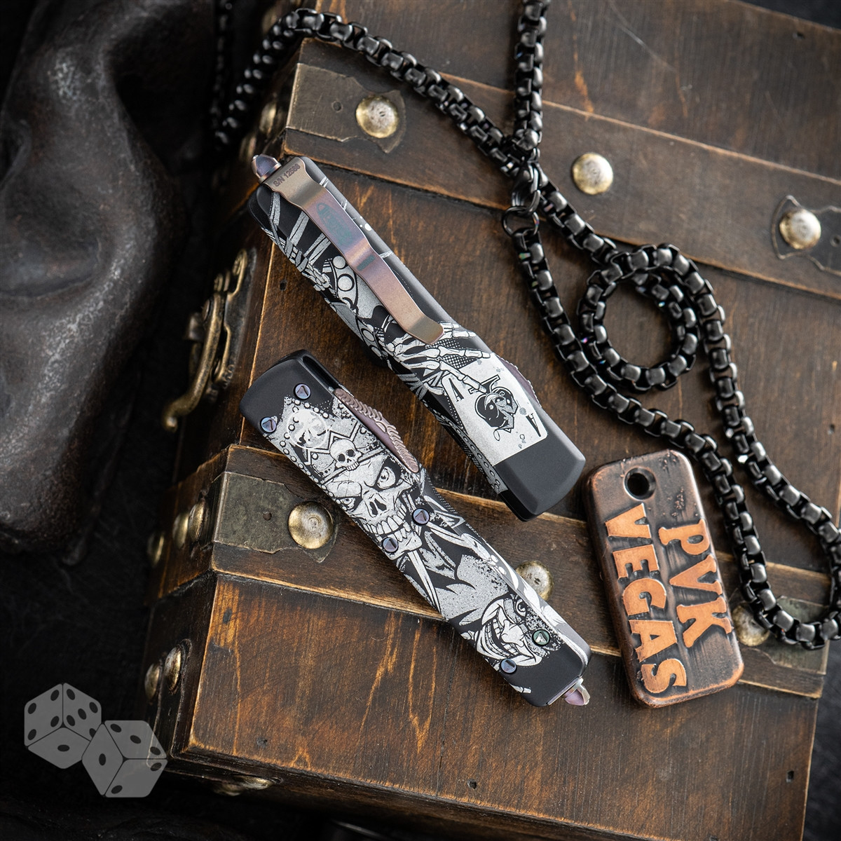 PVK Custom UTX-70 Single Edge Joker Full Wrap w/Anodized Blade and