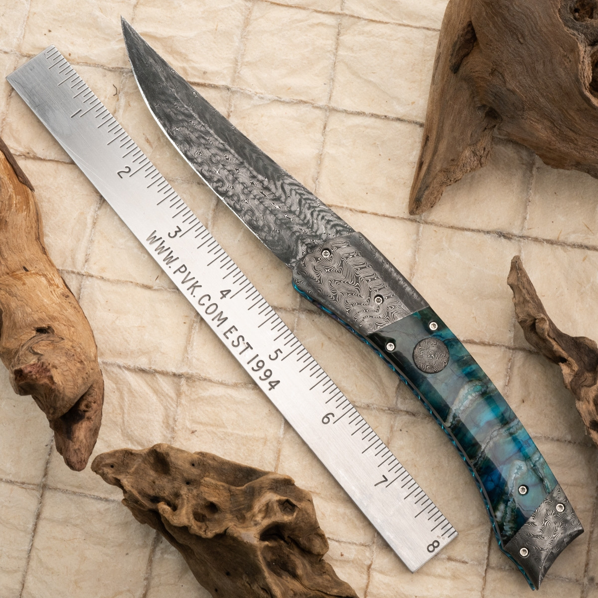 Rainy Vallotton Persian, Jerry Rados Turkish Blade, Blue/green