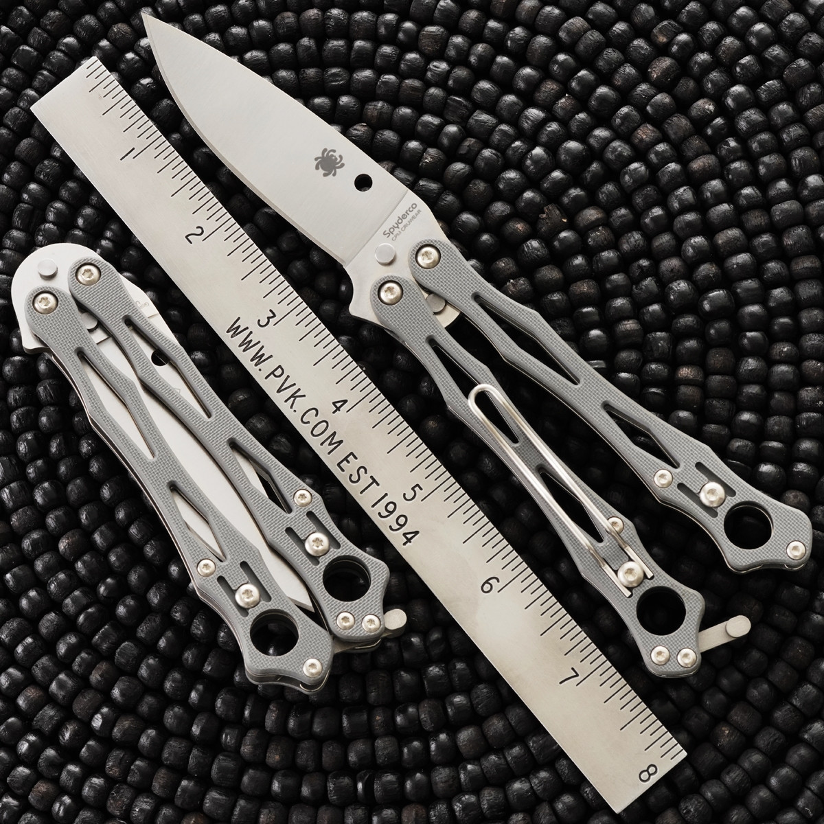 Spyderco SmallFly 2 Balisong Butterfly Knife, Gray G-10, 3.4