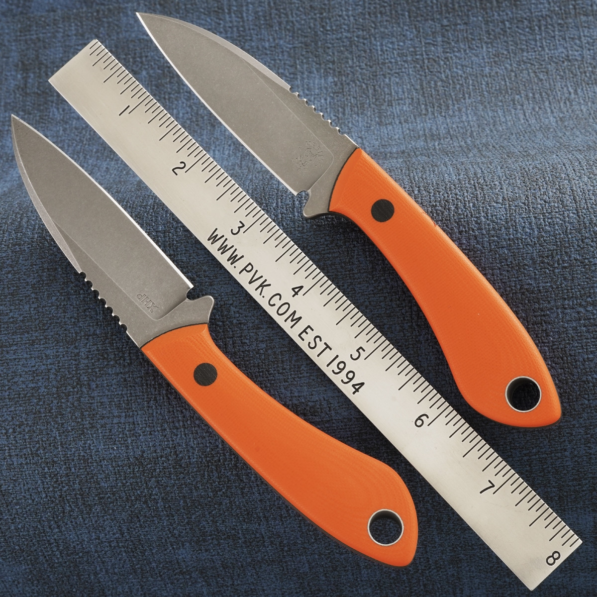 Tom Krein Custom TK-11 Wharncliffe, Acid Washed CTS-XHP, Orange