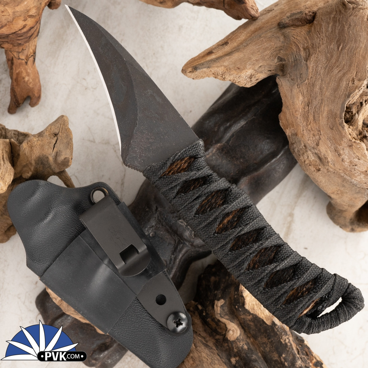 Windy Raven Knifeworks Pikal, Black Blade, Black Tsuka-Ito Wrapped