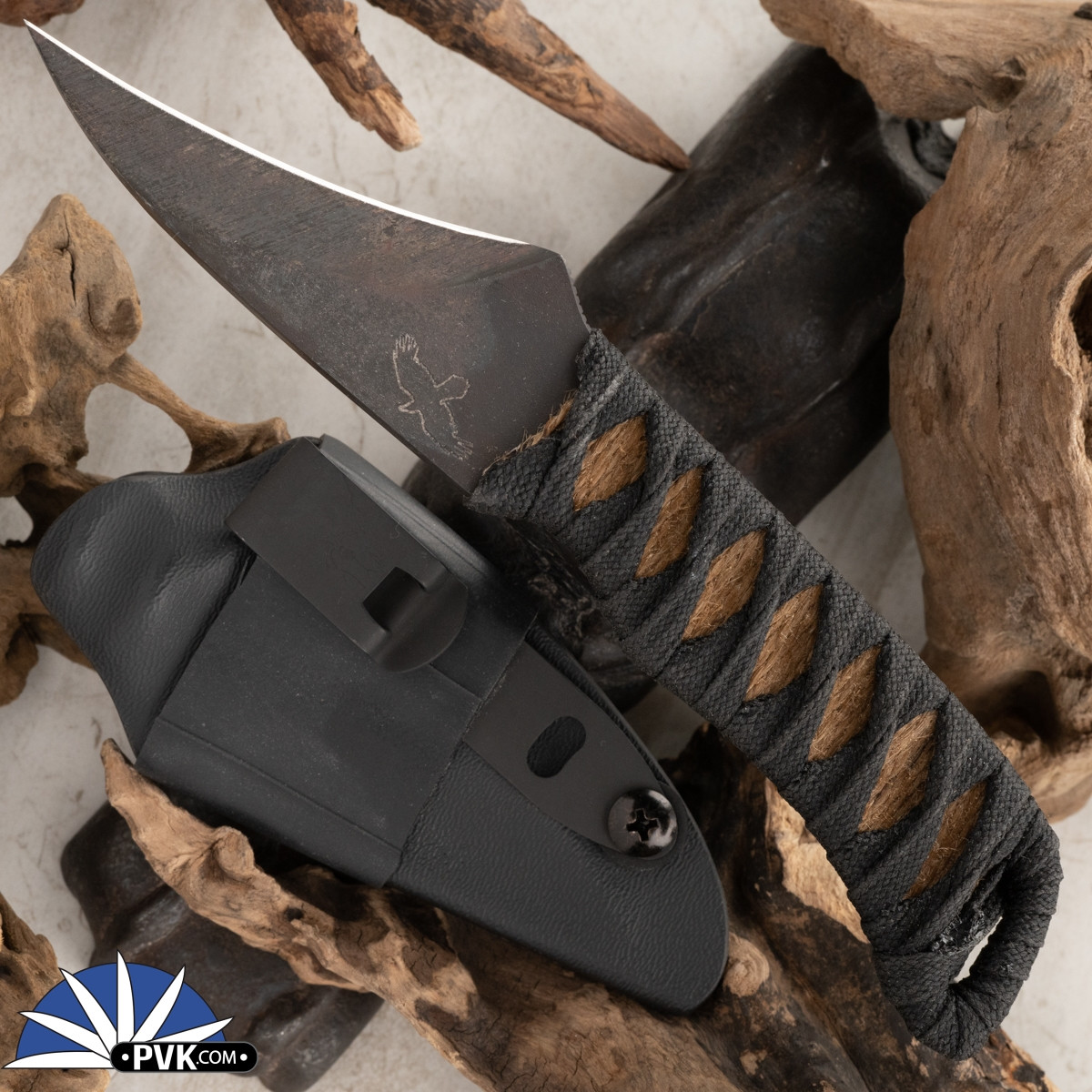 Windy Raven Knifeworks Pikal, Heat Scale Finish Blade, Black Tsuka
