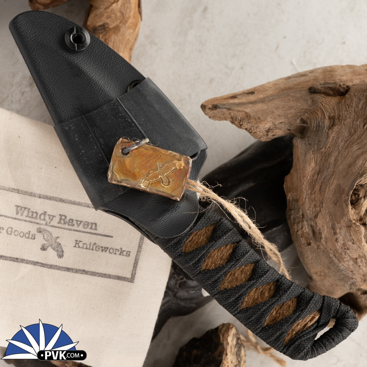 Windy Raven Knifeworks Pikal, Heat Scale Finish Blade, Black Tsuka
