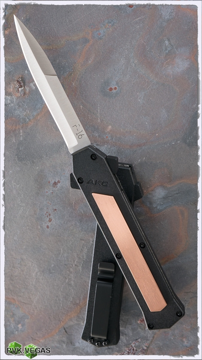 AKC F-16 D/A OTF Copper Inlay Silver Bayonet - PVK