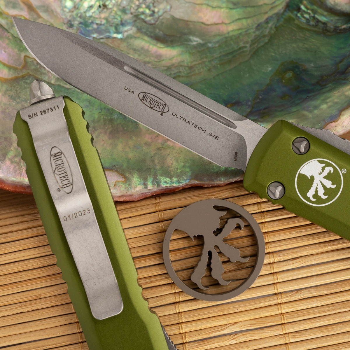 Microtech Ultratech 121-10APOD Single Edge Apocalyptic Blade, OD