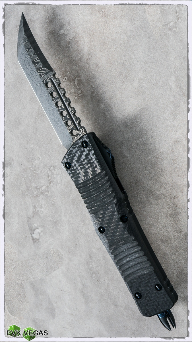 Microtech Custom Combat Troodon Hell Hound Damascus Blade BLTI - PVK