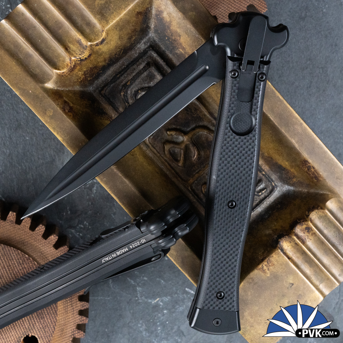 AGA Campolin ZERO+ N690Co Black Dagger Blade, Black G10 Handle