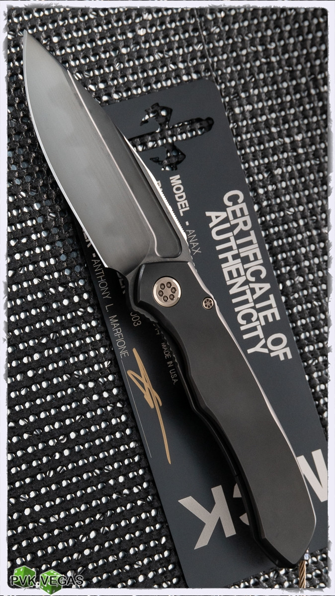 Marfione Custom Anax Folder DLC Titanium Handle Hand Rubbed Satin