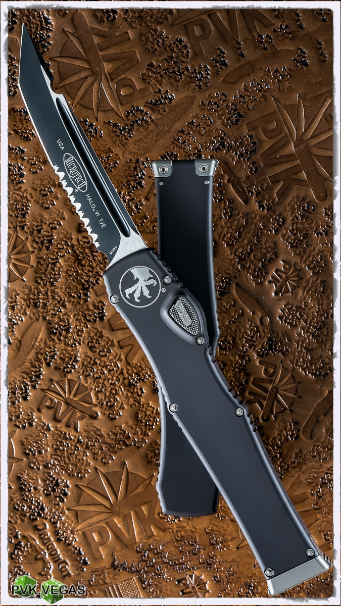 Microtech HALO 6 T/E 250-2 Black Serrated Blade - PVK