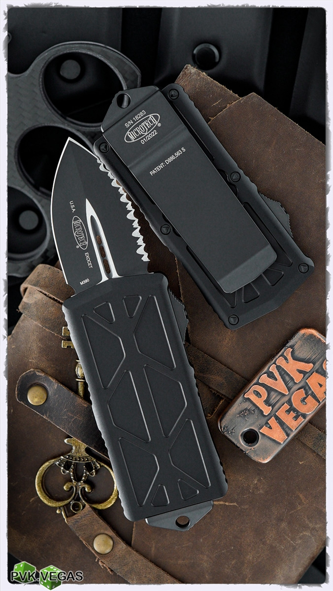 Microtech Exocet 157-3T Full Serrated Black Tactical - PVK
