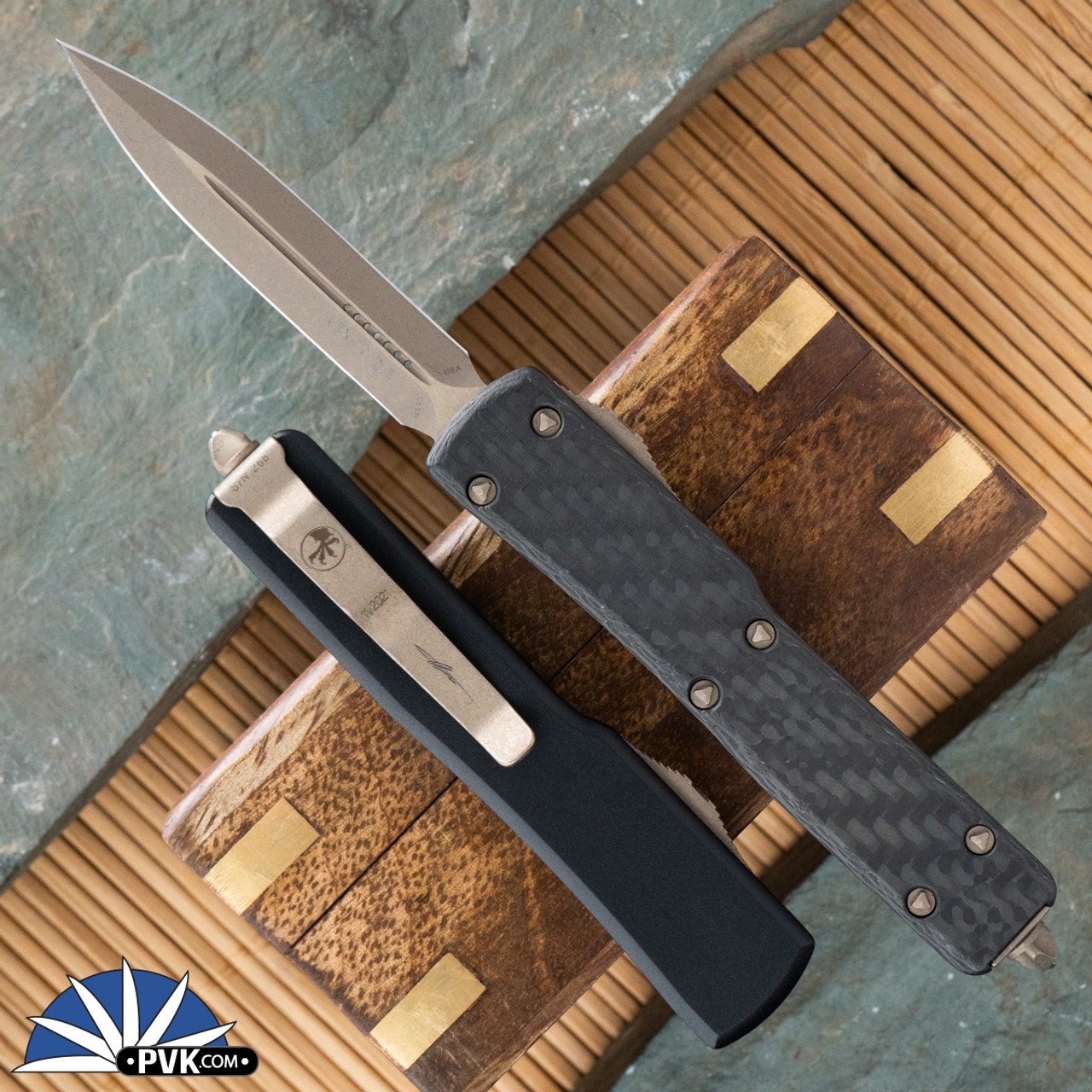 Microtech UTX-70 147-13APCFS Double Edge Apocalyptic Bronze